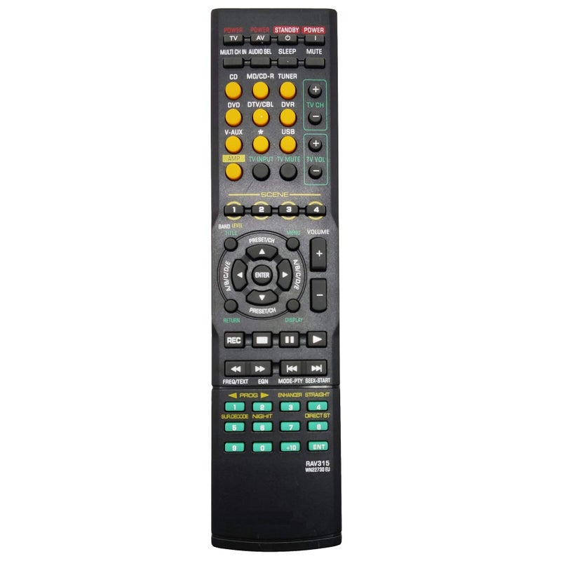 INTECHING RAV315 AV Receiver Remote Control for Yamaha HTR-6025, HTR-6030, HTR-6050, RX-V361, RX-V361BL, RX-V561, YHT-280BL, YHT-380BL, YHT-685SL - Image 1